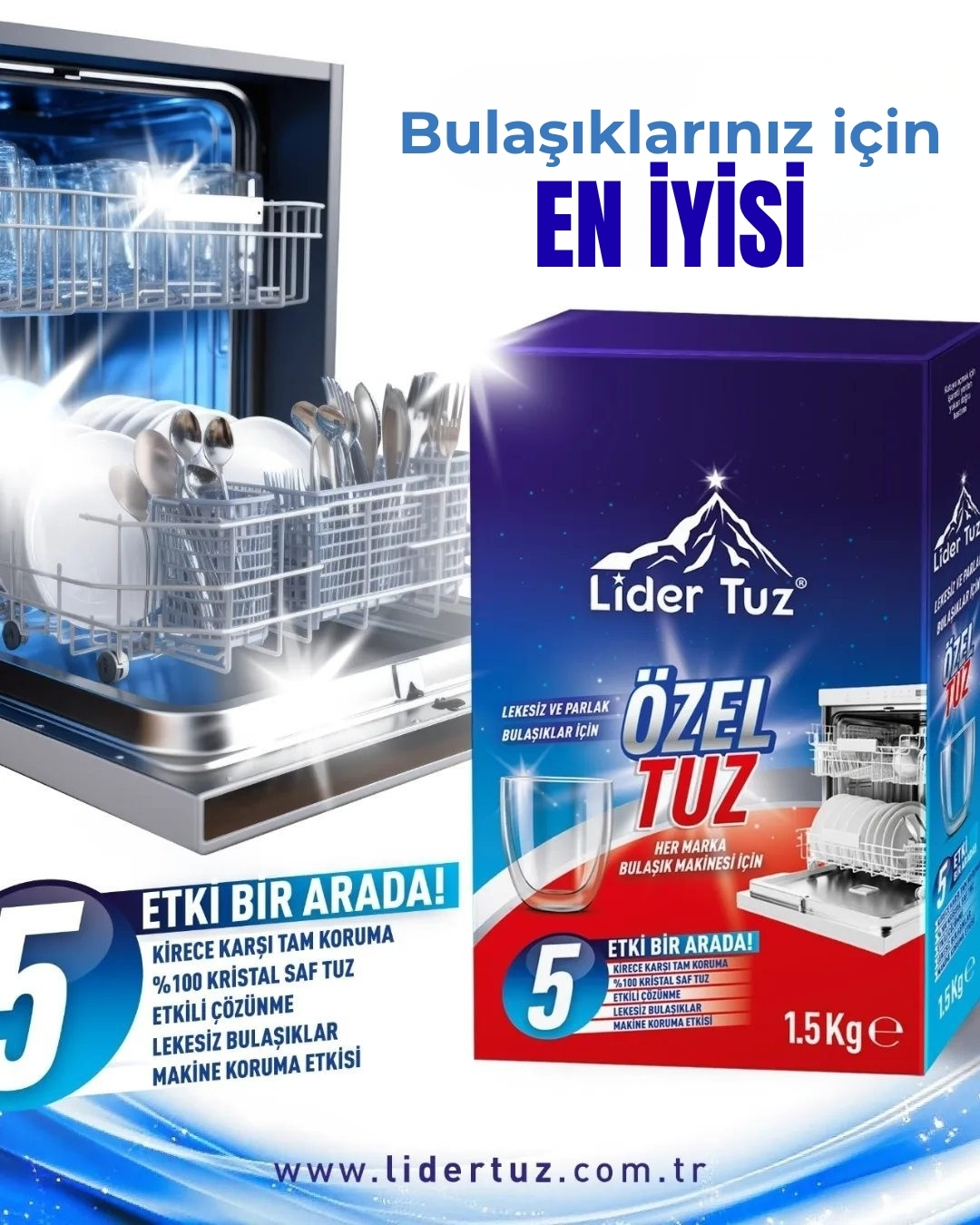 Lider Tuz Bulaşık Makinesi Özel Tuzu — lekesiz ve parlak bulaşıklar